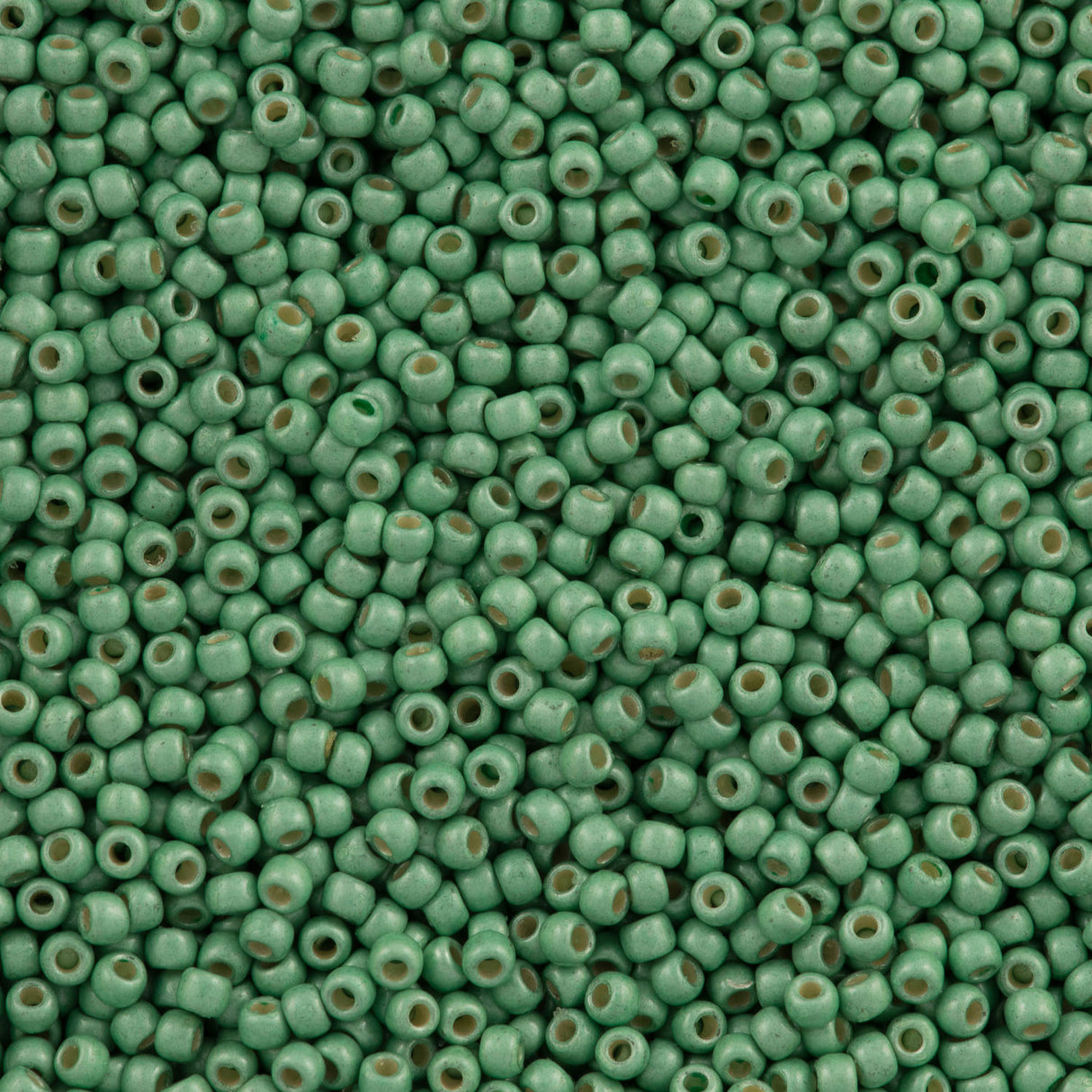 Toho Round Seed Bead 11/0 PermaFinish Matte Galvanized Mint Green 2.5-inch Tube (570PFF)