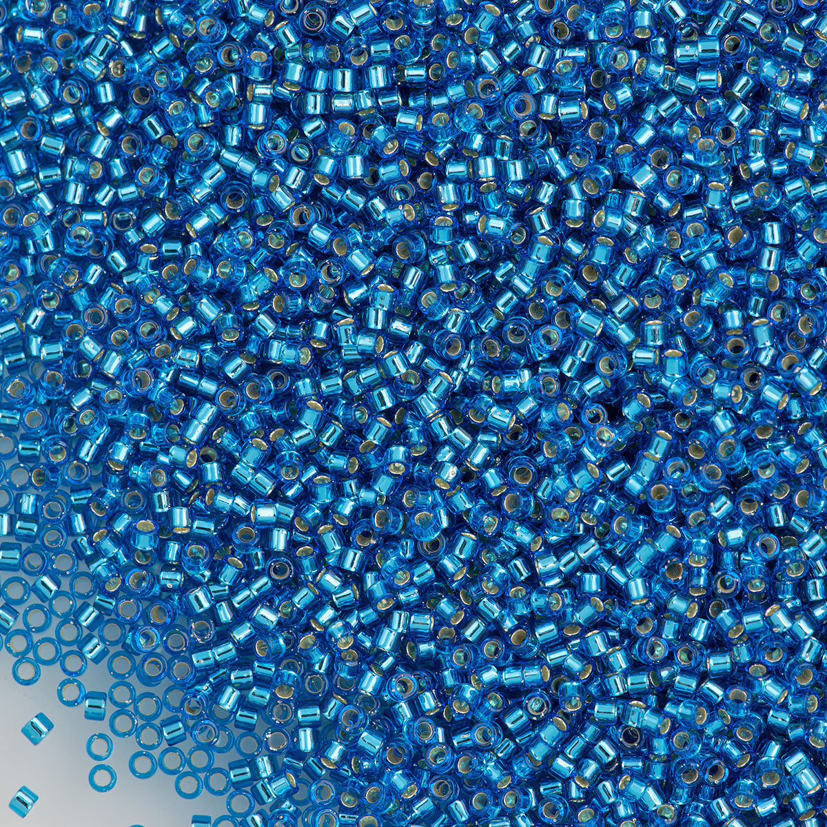Miyuki Delica Seed Bead 15/0 Silver Lined Capri Blue 2-inch Tube DBS149