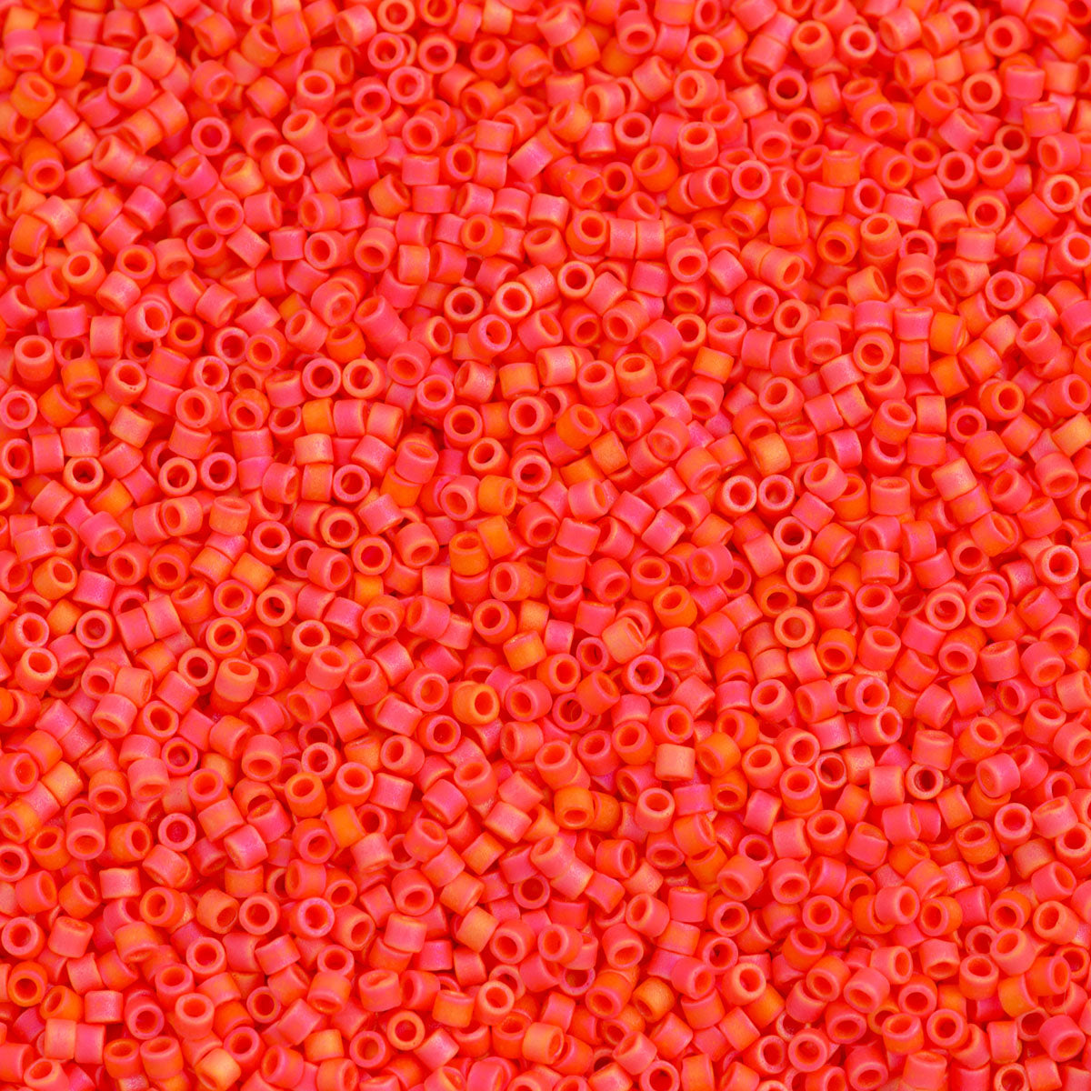 Miyuki Delica Seed Bead 15/0 Matte Opaque Bright Orange AB 2-inch Tube DBS872