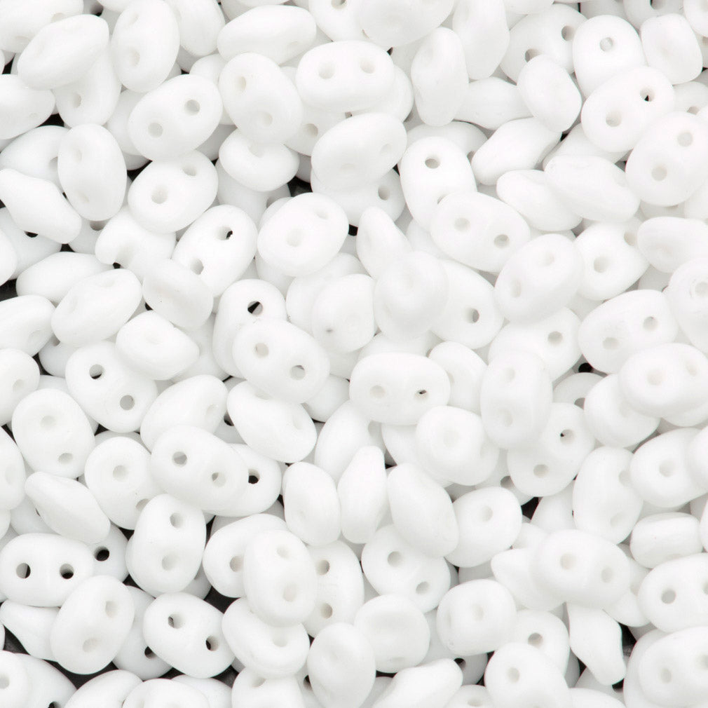 Super Duo 2x5mm Two Hole Beads Matte Chalk White 22g Tube (03000M)