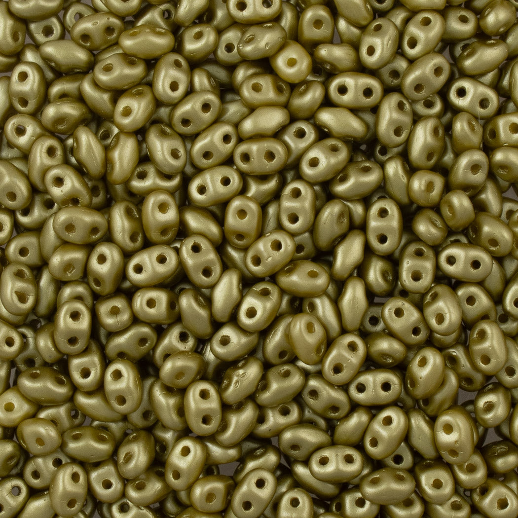 MiniDuo 2x4mm Two Hole Beads Pastel Lime (25021)