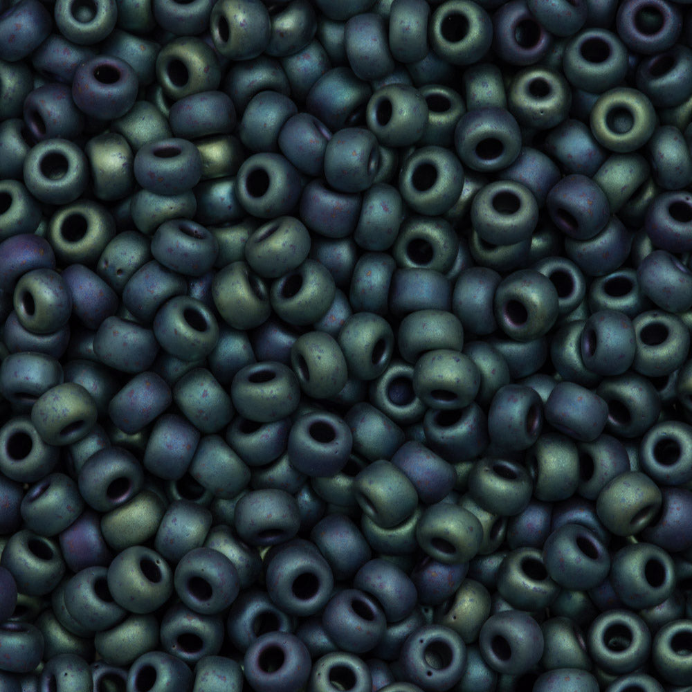 Miyuki Round Seed Bead 6/0 Matte Metallic Blue Green 20g Tube (2064)
