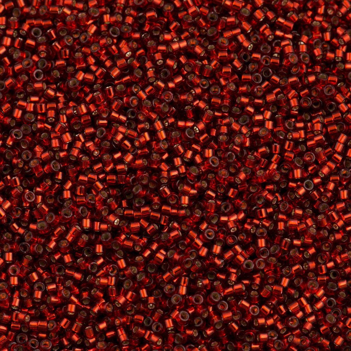 Miyuki Delica Seed Bead 10/0 Silver Lined Dyed Red 7g Tube DBM603