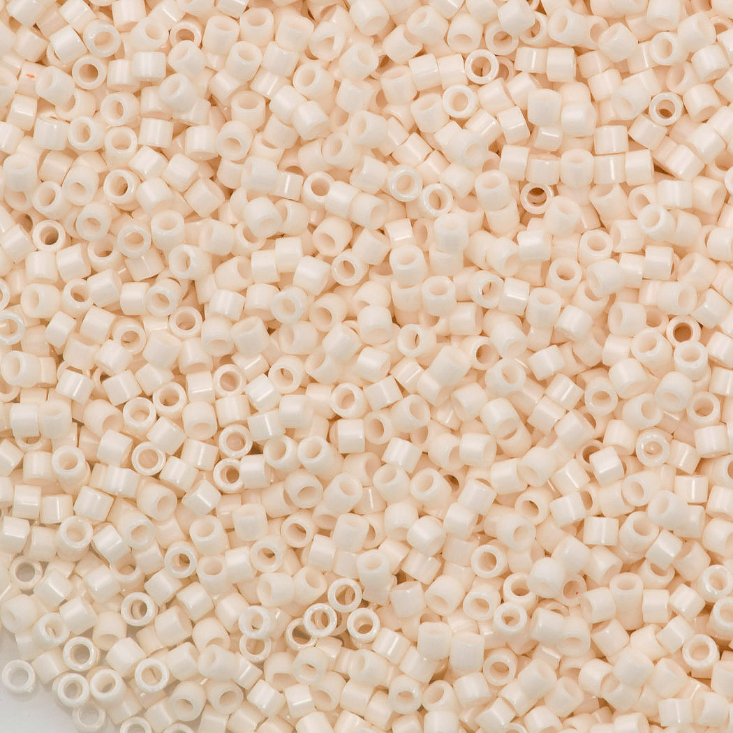 Miyuki Delica Seed Bead 11/0 Opaque White Glaze Blushed White 2-inch Tube DB1490