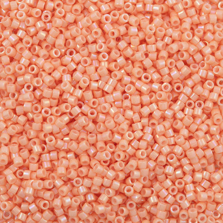 Miyuki Delica Seed Bead 11/0 Opaque Peachy Coral Gold Luster DB207