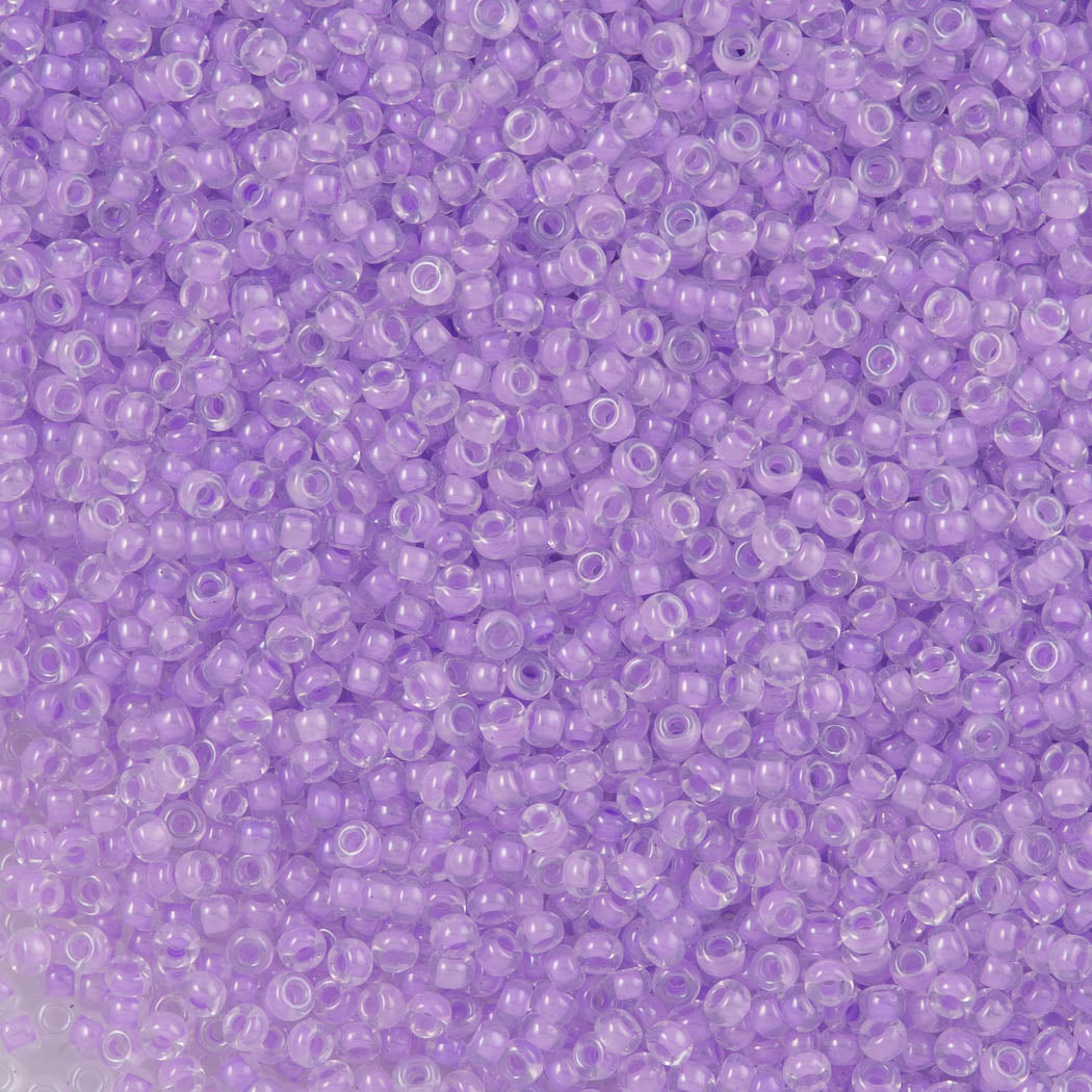 50g Miyuki Round Seed Bead 11/0 Inside Color Lined Lavender (222)