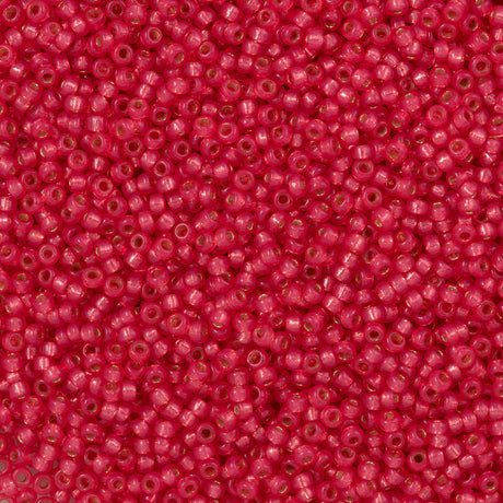 50g Miyuki Round Seed Bead 11/0 Duracoat Silver Lined Dyed Flamingo (4239)