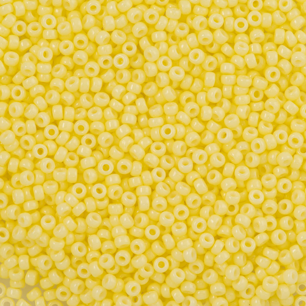 50g Miyuki Round Seed Bead 11/0 Duracoat Opaque Dyed Light Lemon Ice (4451)