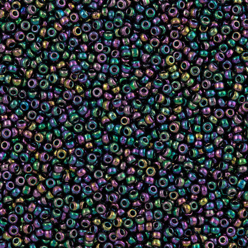 Miyuki Round Seed Bead 11/0 Metallic Purple Green 22g Tube (455D)