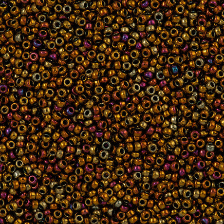 50g Miyuki Round Seed Bead 11/0 Metallic Gold Iris (462)