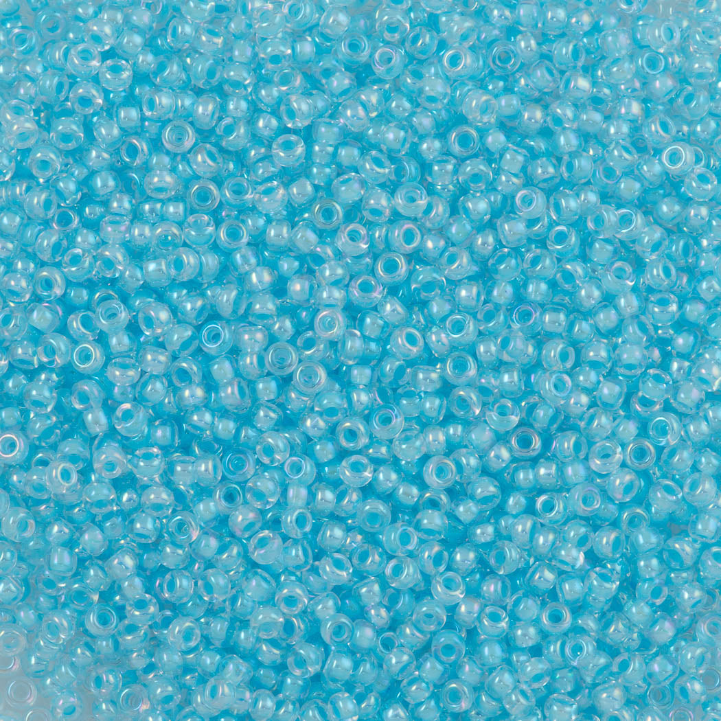 Miyuki Round Seed Bead 15/0 Inside Color Lined Sky Blue AB 2-inch Tube (278)