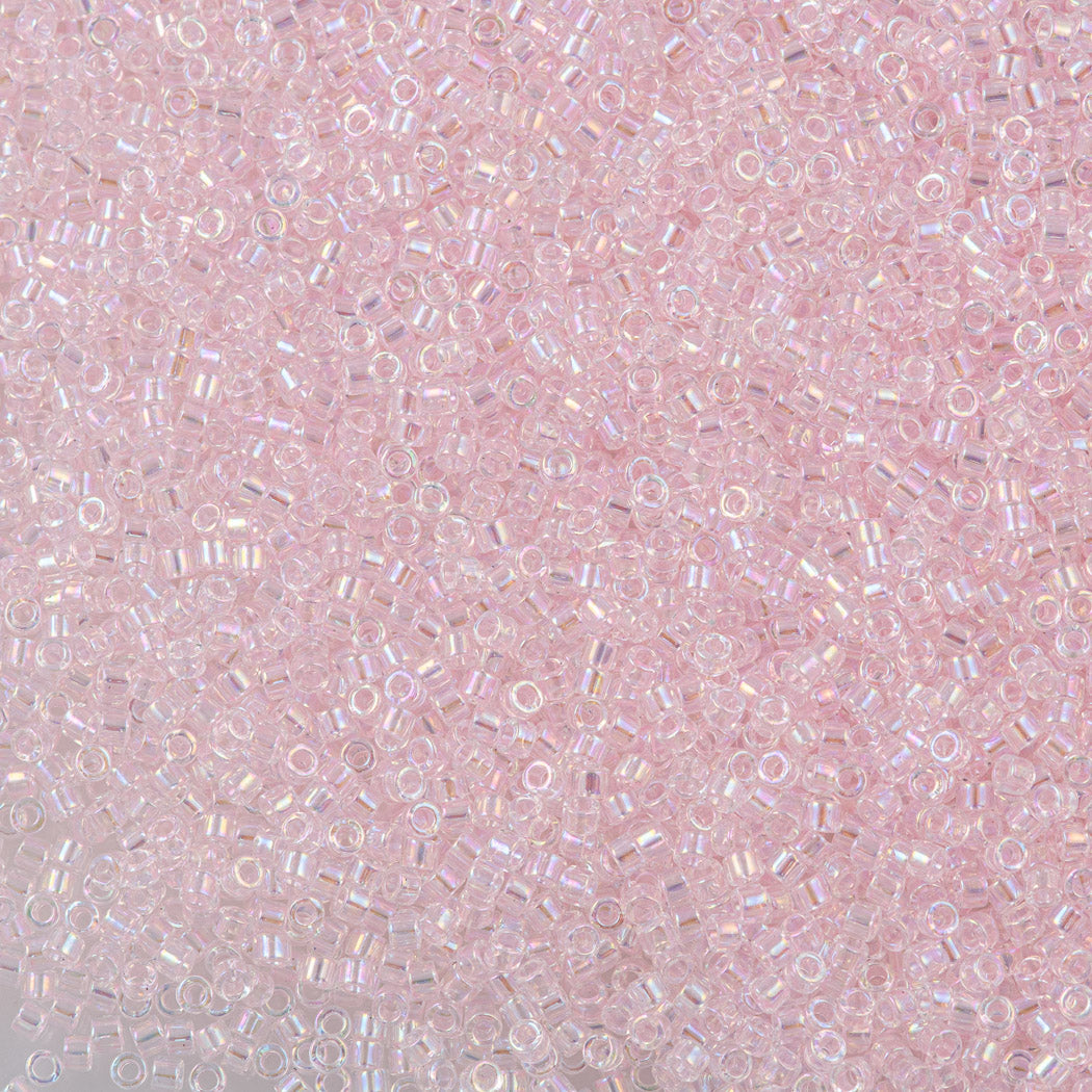 25g Miyuki Delica Seed Bead 11/0 Inside Dyed Color Light Pink AB DB82