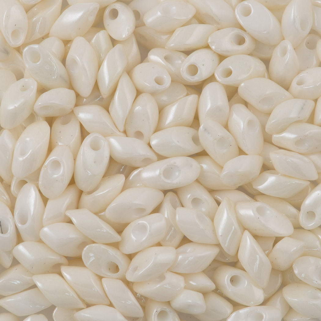 Miyuki Long Magatama Seed Bead Opaque Eggshell Luster (421)