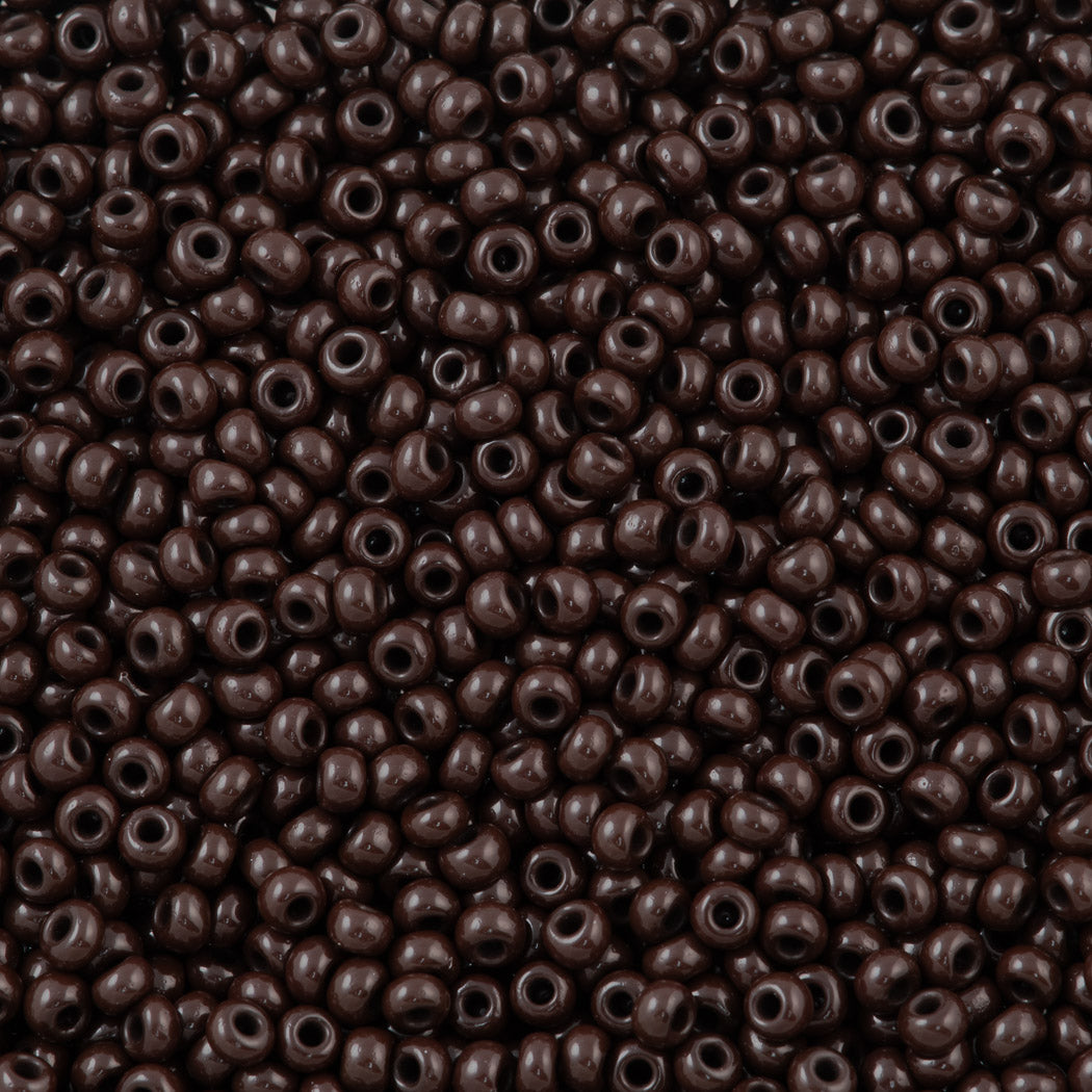Czech Seed Bead 11/0 Opaque Dark Brown 2-inch Tube (13780)