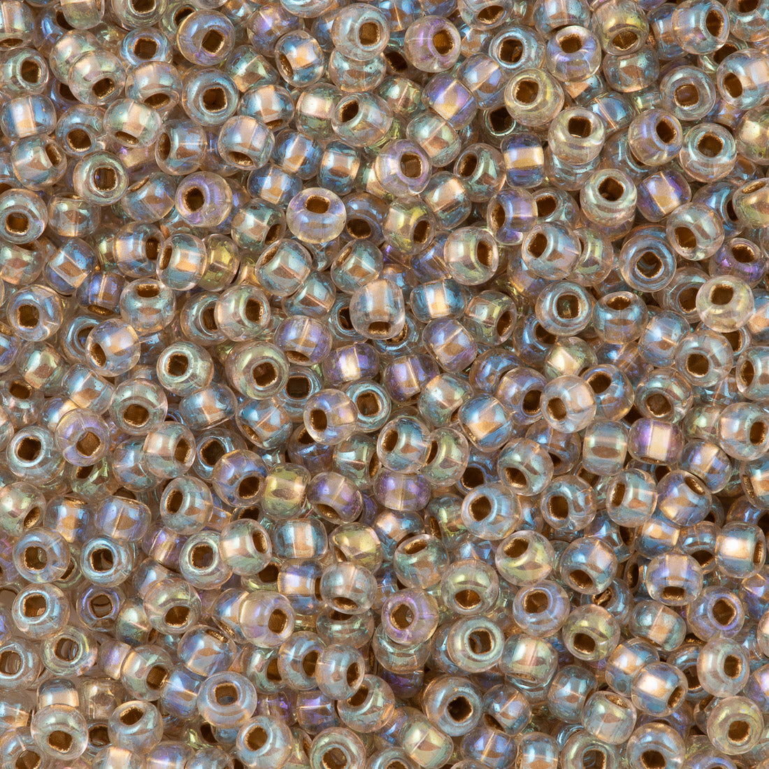 Czech Seed Bead 6/0 Crystal Bronze Lined AB (68506)