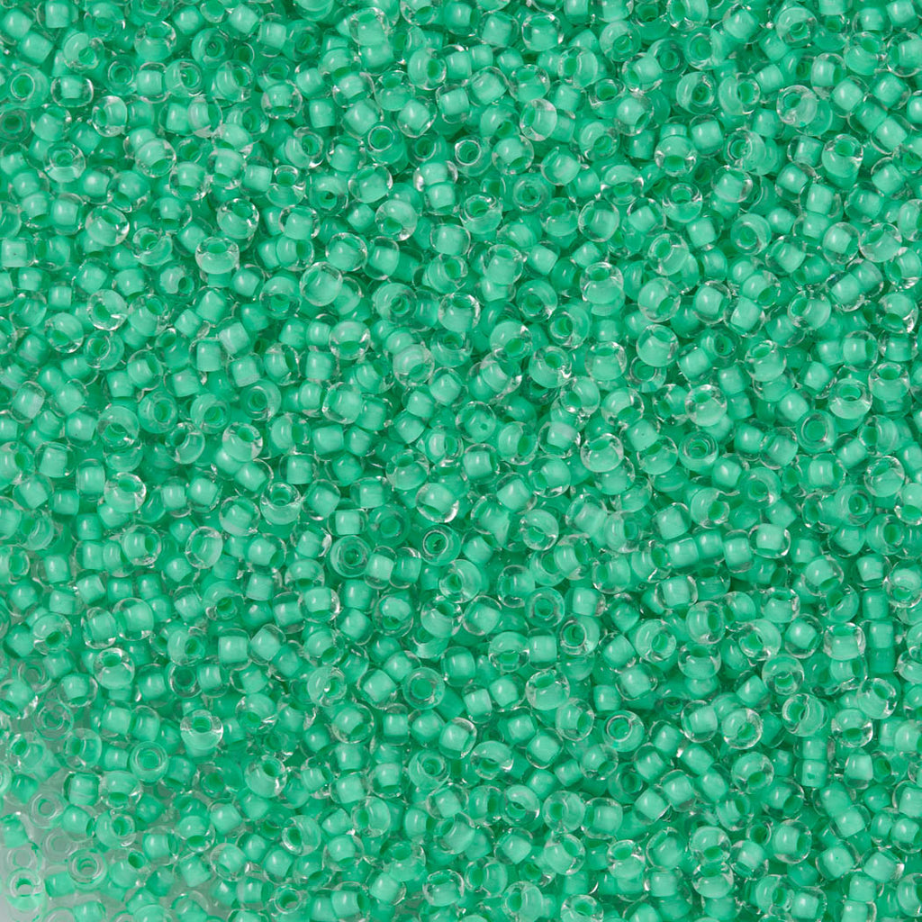 Czech Seed Bead 10/0 Crystal Lined Hot Green Terra (38356)