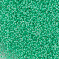 Czech Seed Bead 10/0 Crystal Lined Hot Green Terra (38356)