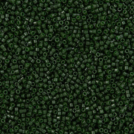 100g Miyuki Delica Seed Bead 11/0 Opaque Dyed Forest Green DB663