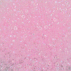 Miyuki Delica Seed Bead 11/0 Inside Dyed Color Crystal Pink AB 2-inch Tube DB71