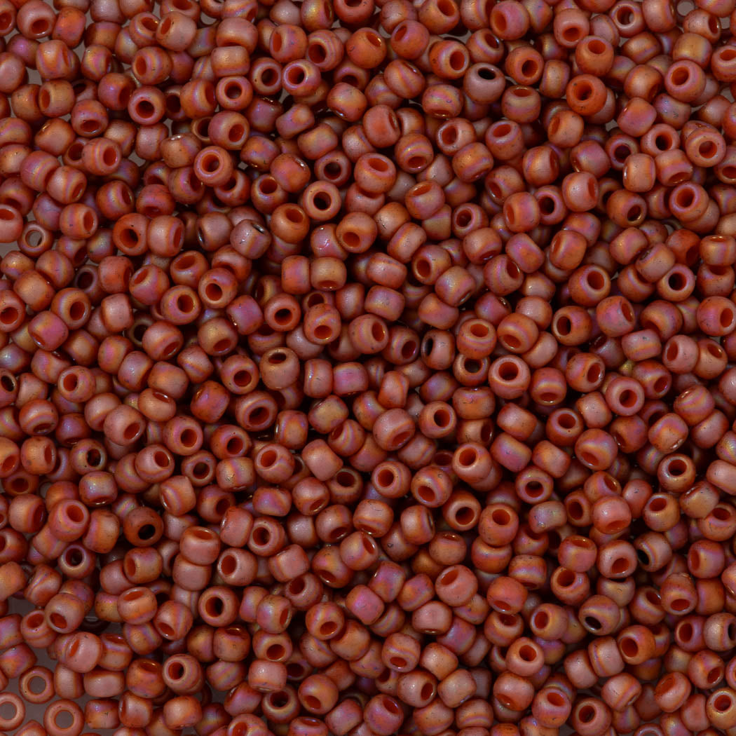 50g Toho Round Seed Bead 11/0 Semi-Glazed Orange AB (2641F)