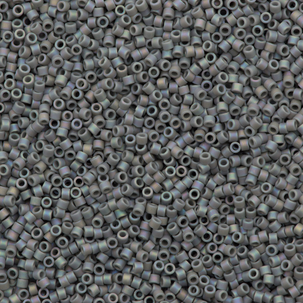 Miyuki Delica Seed Bead 11/0 Opaque Grey AB 2-inch Tube DB882