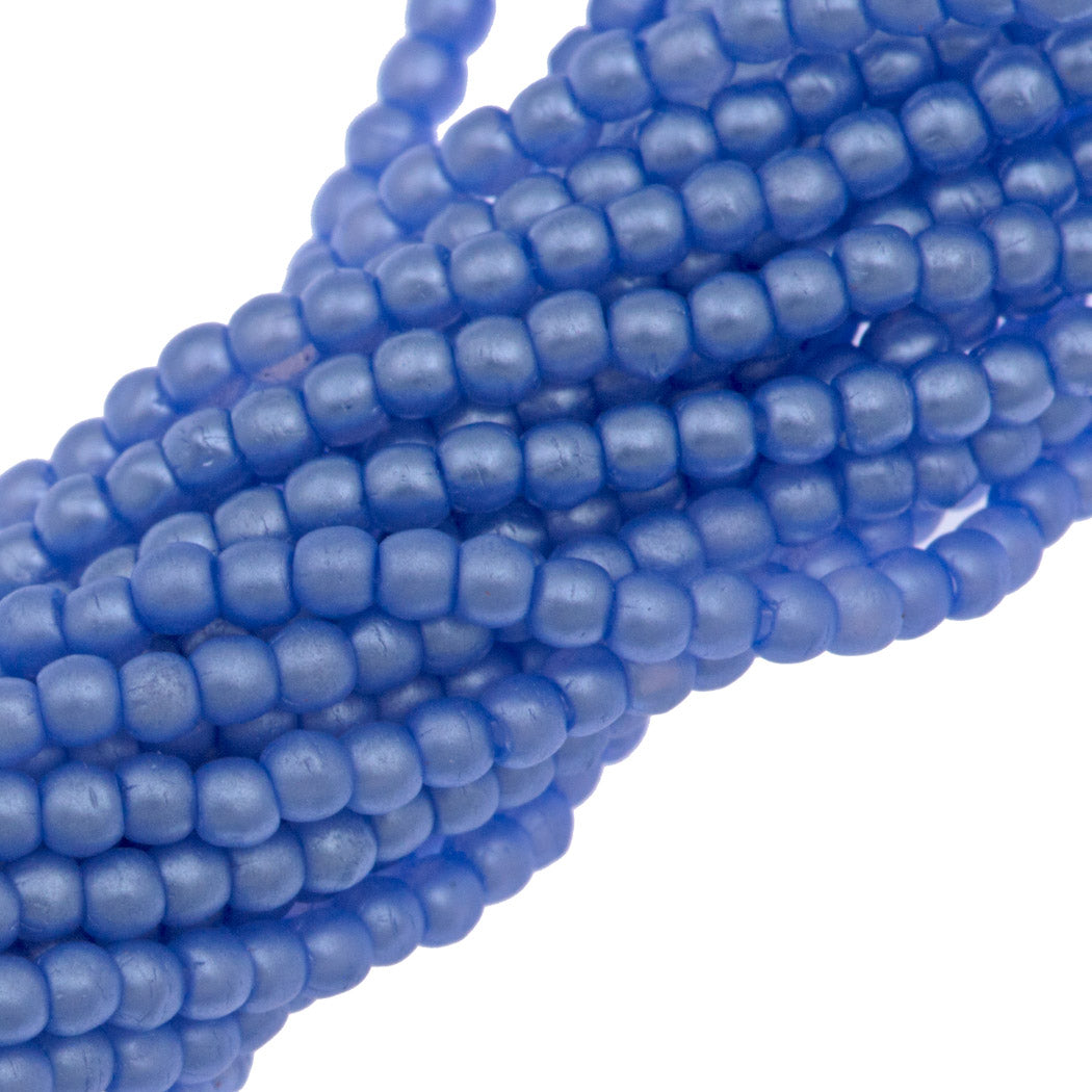 100 Czech 3mm Round Matte Baby Blue Glass Pearl Beads