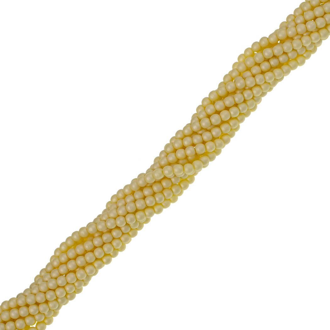 100 Czech 2mm Round Matte Cream Glass Pearl Beads