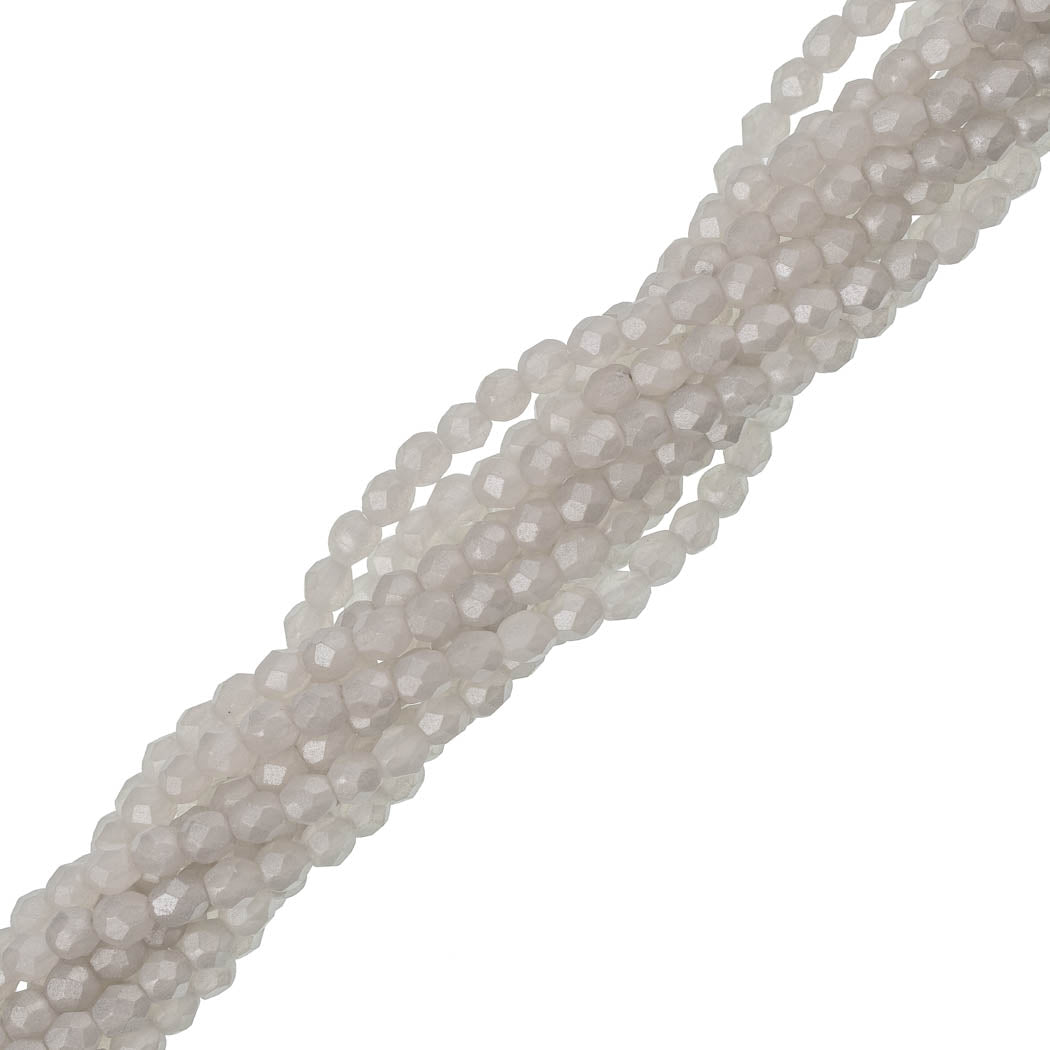 100 Czech Fire Polished 4mm Round Bead Metal Luster Crystal (S24C00030)