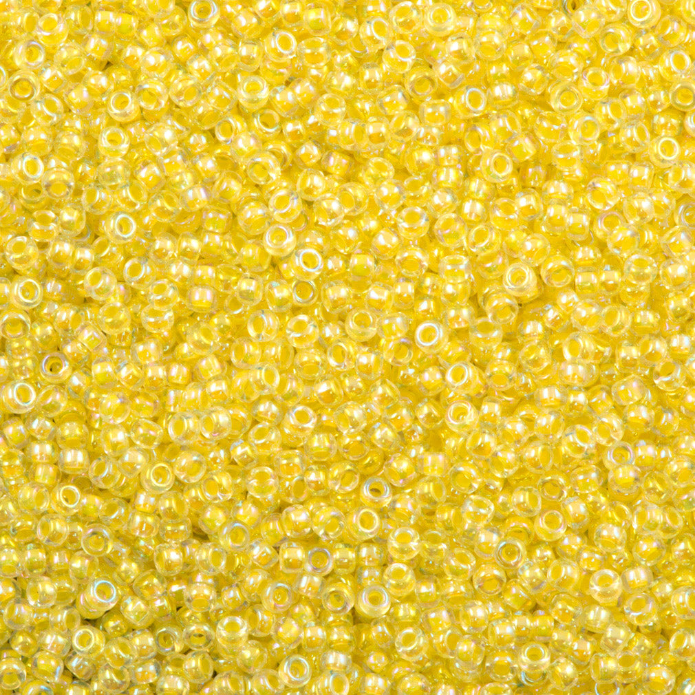 Miyuki Round Seed Bead 11/0 Inside Color Lined Light Yellow AB 22g Tube (273)
