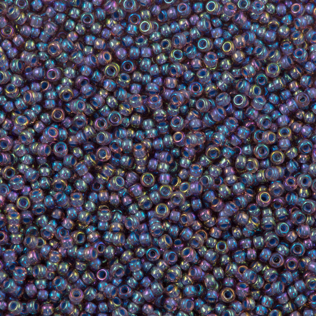 50g Miyuki Round Seed Bead 11/0 Aqua Lined Amethyst AB (360)