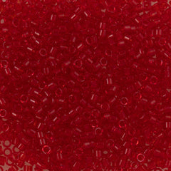 Miyuki Delica Seed Bead 11/0 Transparent Red 2-inch Tube DB704