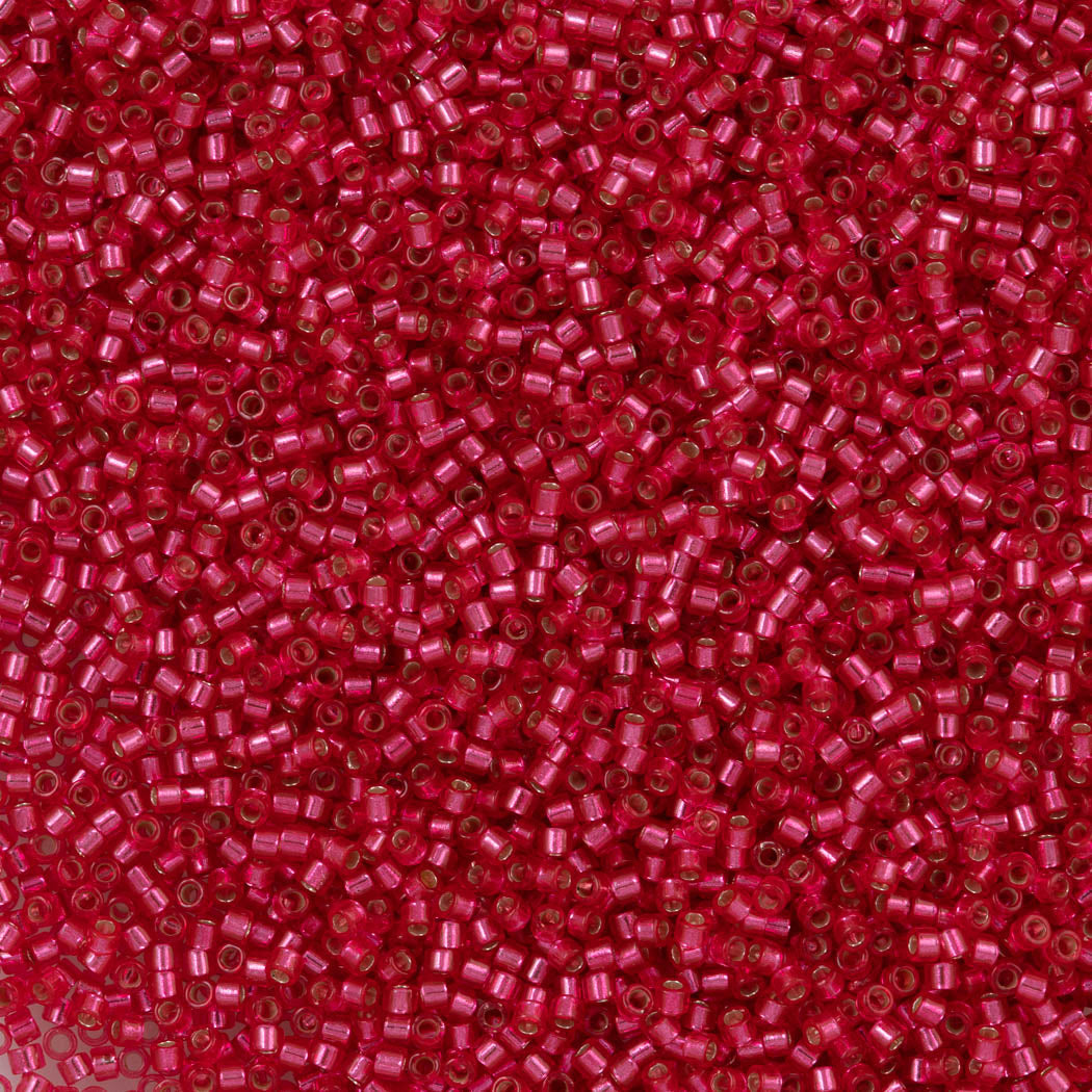 25g Miyuki Delica Seed Bead 11/0 Duracoat Dyed Silver Lined Hibiscus DB2154