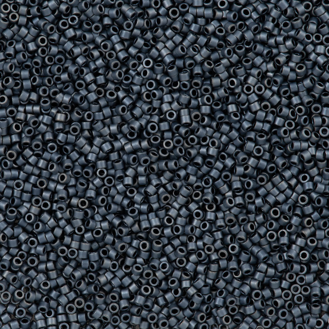 25g Miyuki Delica seed bead 11/0 Metallic Matte Dark Blue Grey DB301
