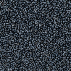 25g Miyuki Delica seed bead 11/0 Metallic Matte Dark Blue Grey DB301