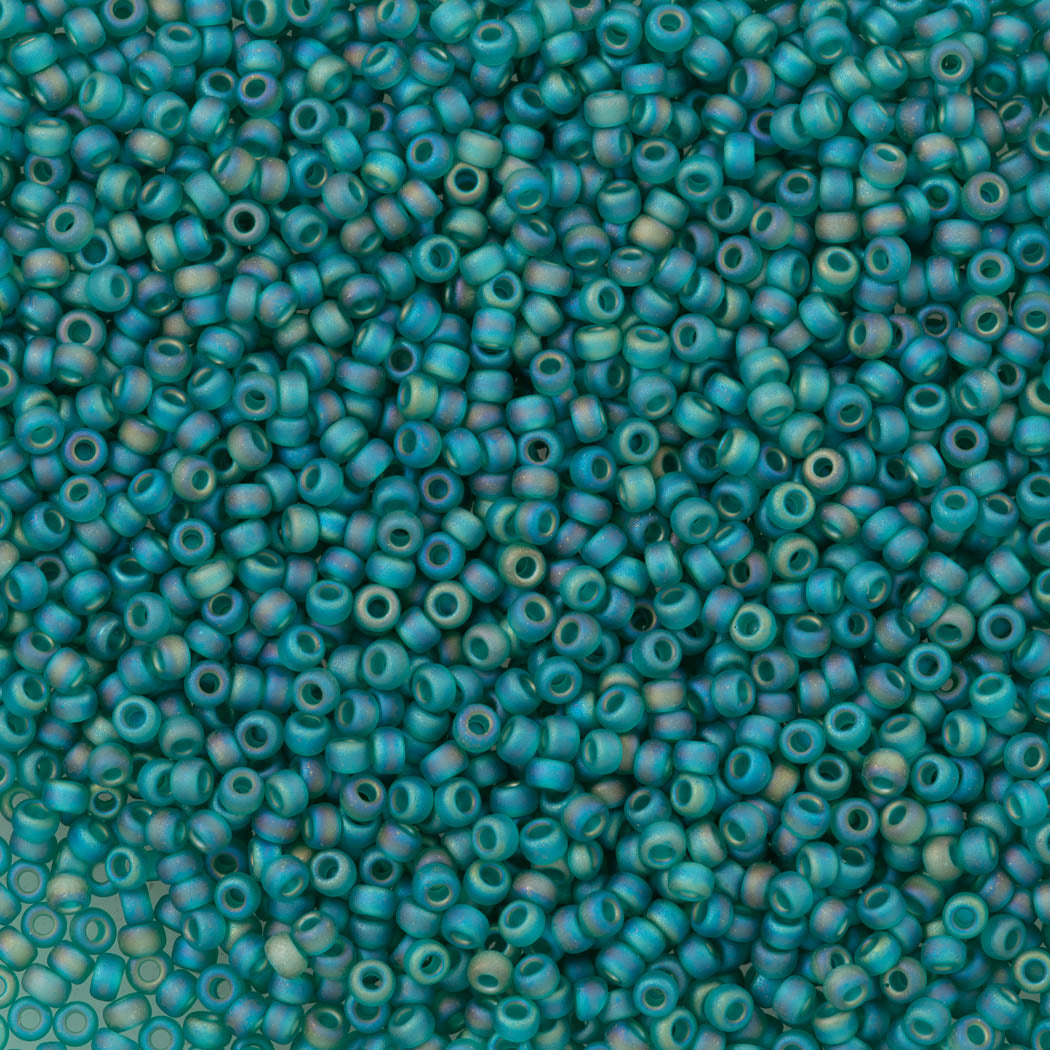 Miyuki Round Seed Bead 11/0 Matte Dark Green AB (147FR)