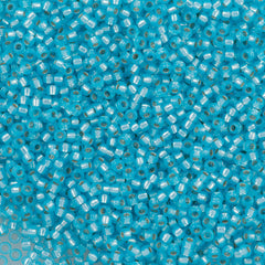 Miyuki Round Seed Bead 11/0 Silver Lined Dyed Aqua Blue 22g Tube (647)
