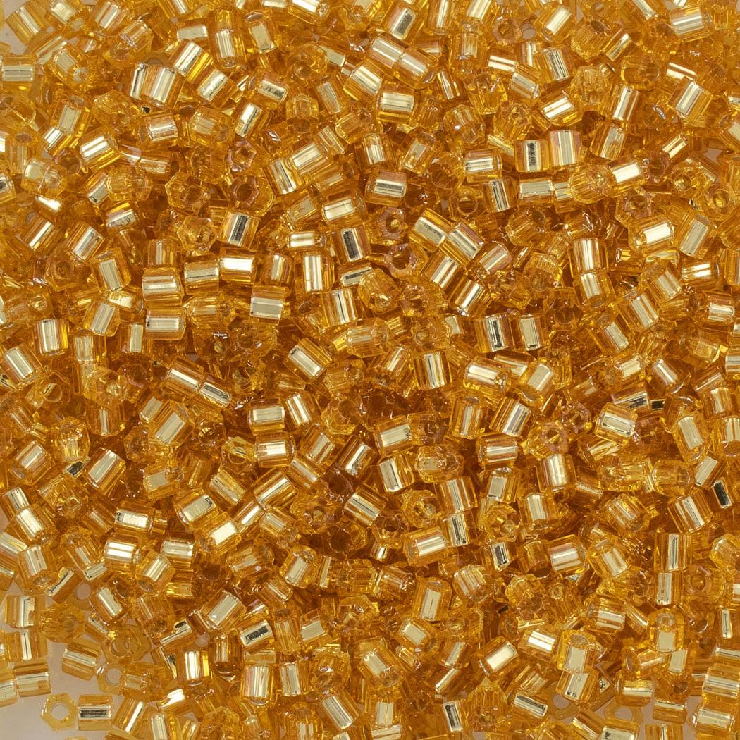 Toho Hex Seed Bead 11/0 Silver Lined Medium Gold (22B)