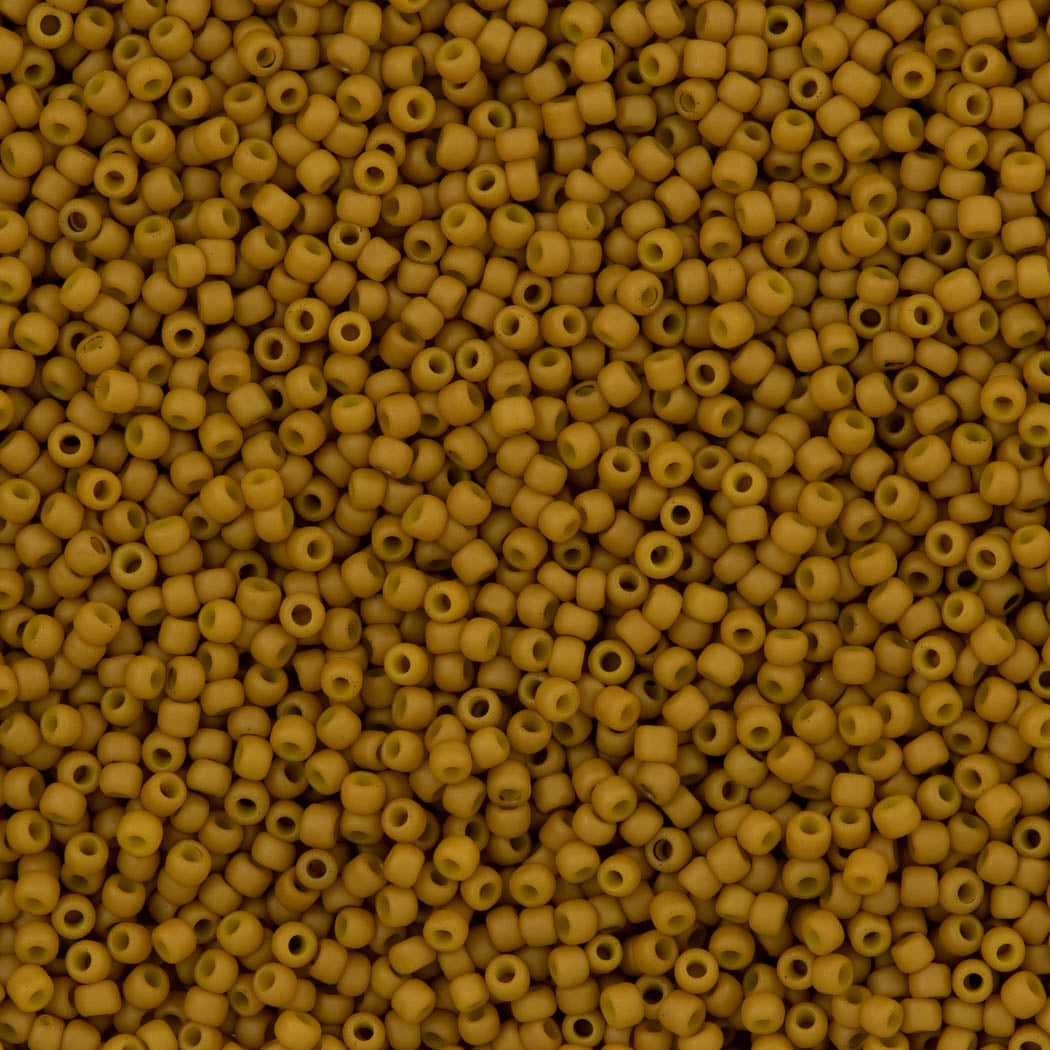 50g Toho Round Seed Bead 11/0 Opaque Matte Yellow Gold (1623F)