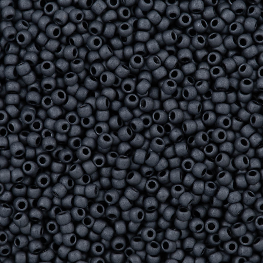 50g Toho Round Seed Bead 8/0 Matte Gun Metal (611)