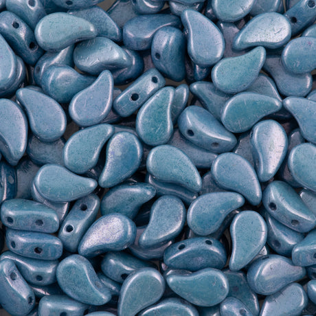 Paisley Duo 8x5mm Two Hole Bead Opaque Blue Luster (14464P)