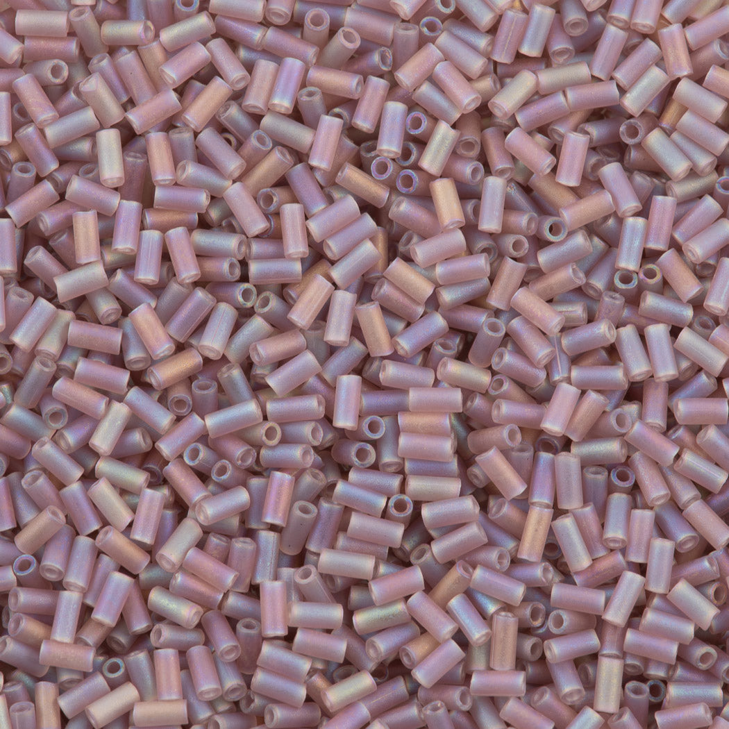 Miyuki 3mm Bugle Bead Transparent Matte Amethyst AB (142FR)
