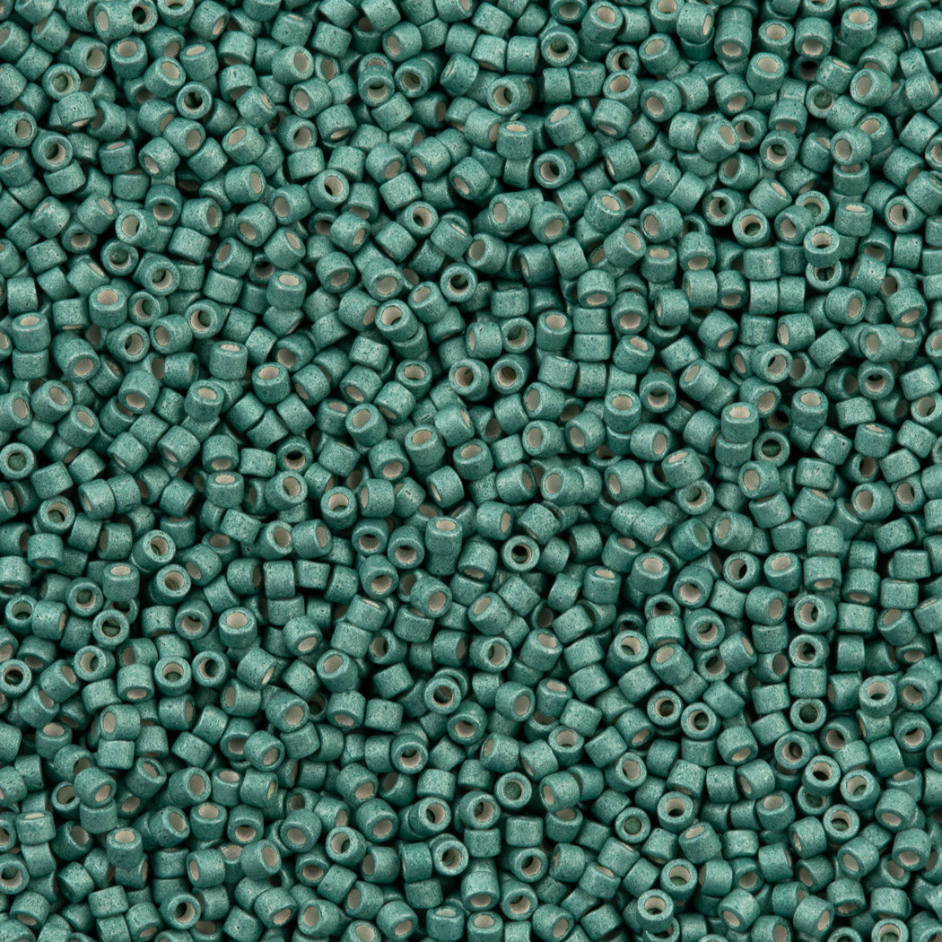 25g Miyuki Delica seed bead 11/0 Galvanized Matte Dark Mint DB1171