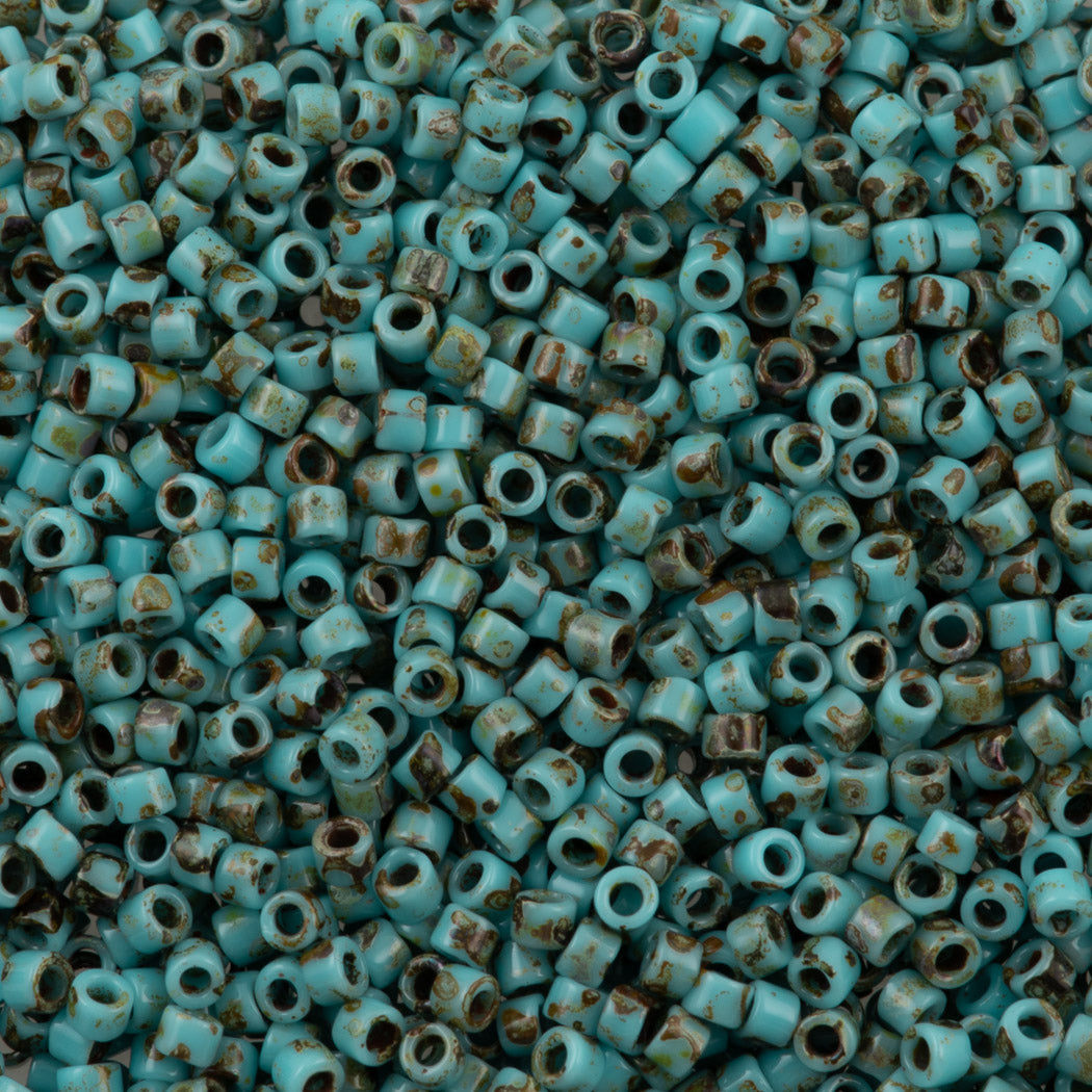 25g Miyuki Delica Seed Bead 11/0 Picasso Seafoam Green DB2264