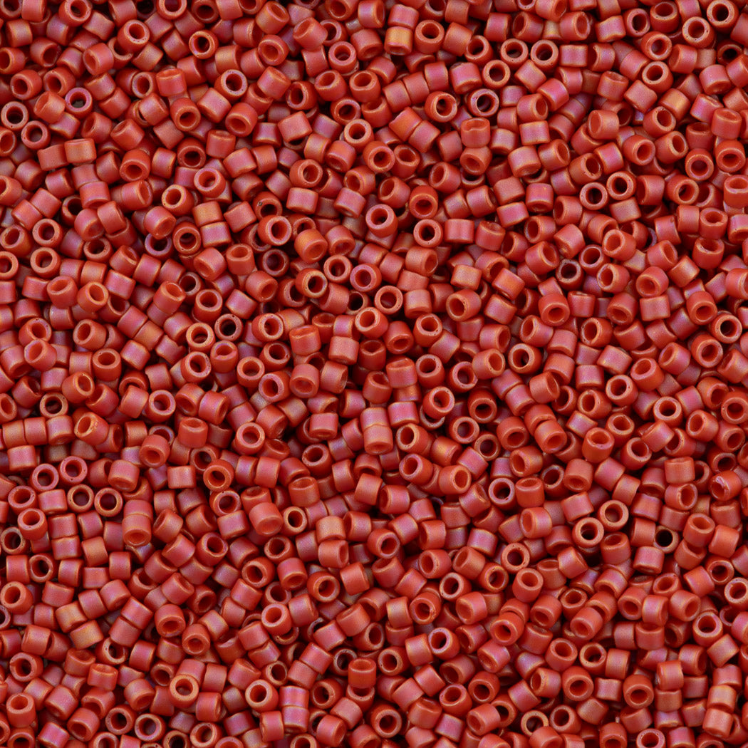 25g Miyuki Delica Seed Bead 11/0 Matte Opaque Glazed Carnelian AB DB2306