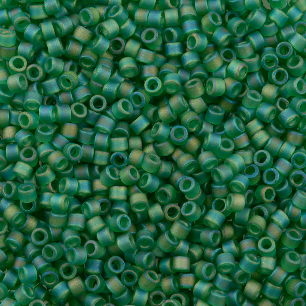Miyuki Delica Seed Bead 11/0 Matte Transparent Green AB DB858