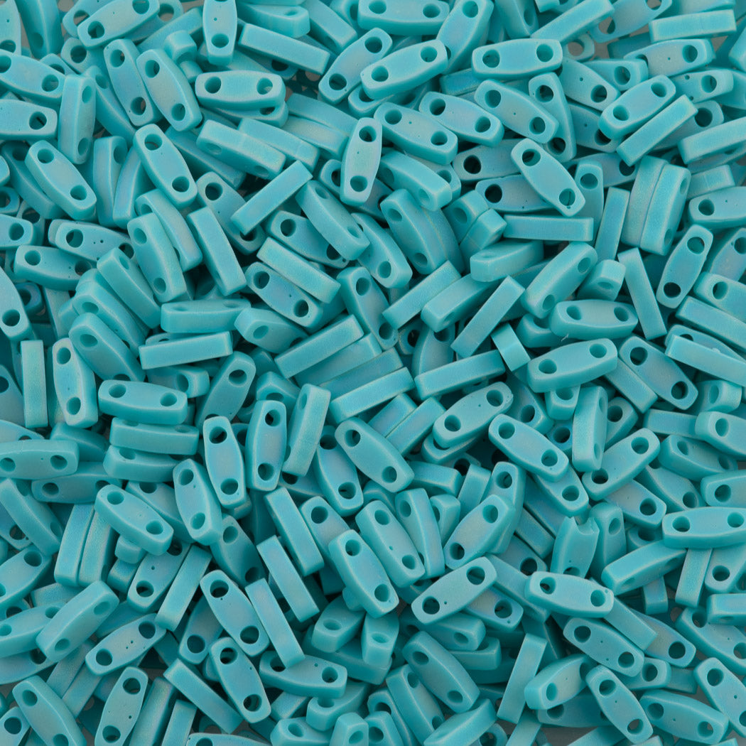 Miyuki Quarter Tila Seed Bead Opaque Matte Turquoise AB (412FR)