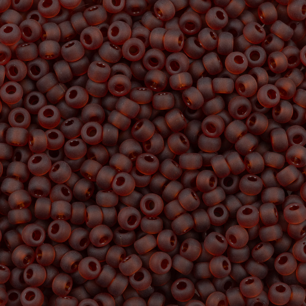 Miyuki Round Seed Bead 6/0 Transparent Matte Dark Amber (134F)