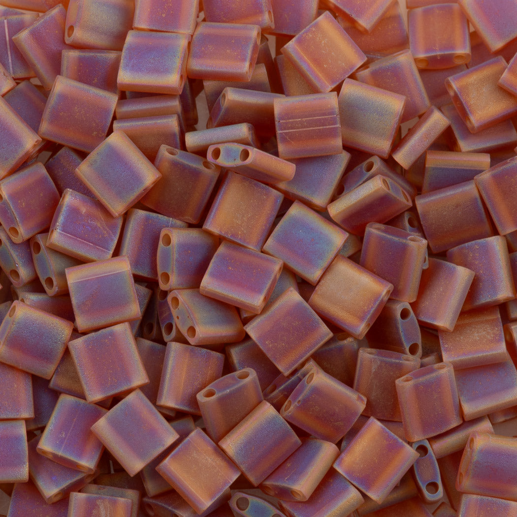 Miyuki Tila Seed Bead Transparent Matte Dark Amber AB (134FR)