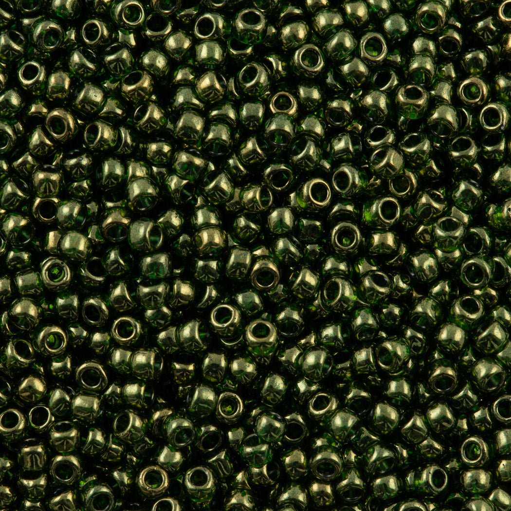 50g Toho Round Seed Bead 8/0 Gold Lustered Fern (333)