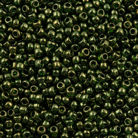 50g Toho Round Seed Bead 8/0 Gold Lustered Fern (333)